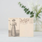  vrouw golfer Briefkaart (Staand voorkant)