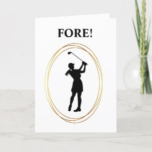 Vrouw Golfer Funny Birthday Kaart