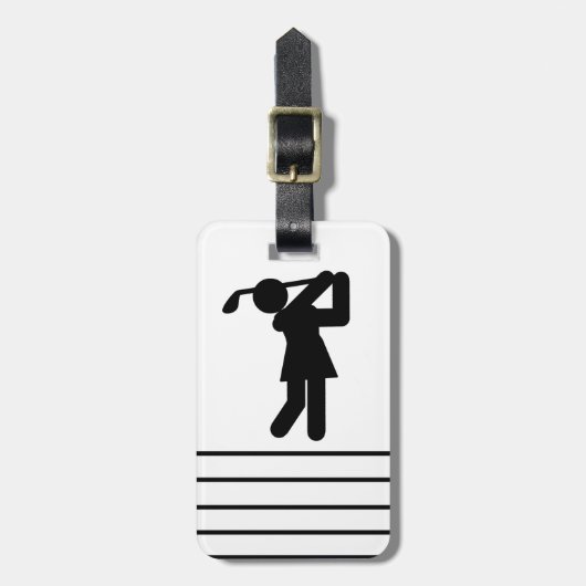 Vrouw Golfer - Golfsymbool Bagagelabel (Voorkant verticaal)