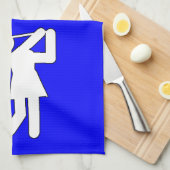 Vrouw Golfer - Golfsymbool Theedoek (Quarter Fold)