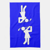 Vrouw Golfer - Golfsymbool Theedoek (Verticaal)