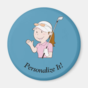 Vrouw Golfer Magneet