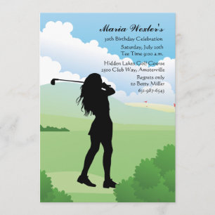 Vrouw Golfer Uitnodiging