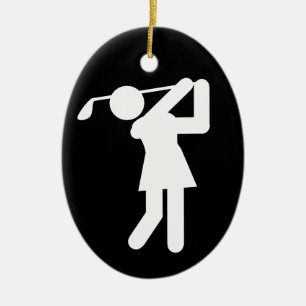 Vrouw Golfer - Woman Golf-symbool Keramisch Ornament