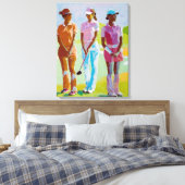 Vrouw Golfers schilderij - Canvas Art Print (Insitu (Slaapkamer))