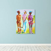 Vrouw Golfers schilderij - Canvas Art Print (Insitu (Houten vloer))