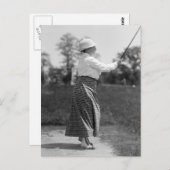  vrouw Golfing, jaren 1910 Briefkaart (Voorkant / Achterkant)