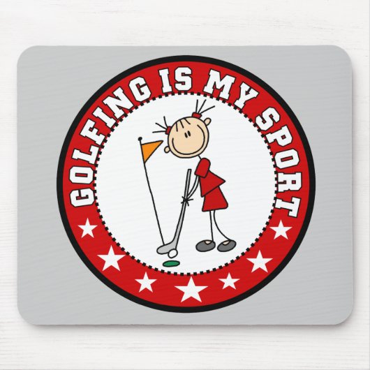 Vrouw Golfing My Sport Mousepad Muismat (Voorkant)