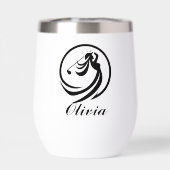 Vrouw Golfspeler Silhouet gepersonaliseerd (Achterkant)