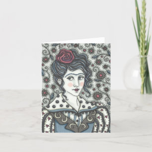 VROUW, GOTHIC PORTRAIT NOTE KAART leeg