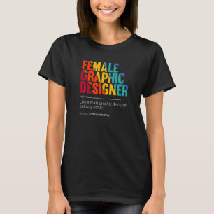 Vrouw Grafische ontwerper Definitie Typografiebaan T-shirt