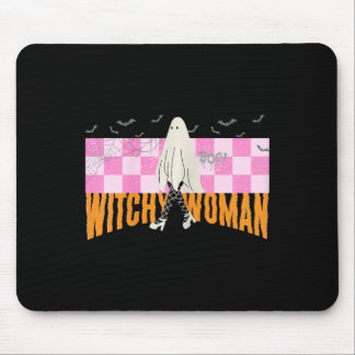 Vrouw Grappig Halloween Kostuum Spooky Feminist Muismat