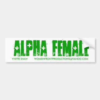 Vrouw GREEN ALPHA Bumpersticker