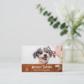 Vrouw Grooming Dog Visitekaartje (Staand voorkant)