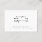 Vrouw Grooming Dog Visitekaartje (Achterkant)
