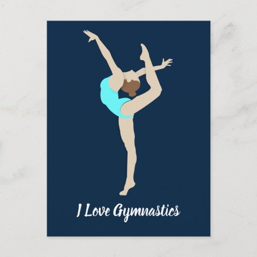 Vrouw Gymnast Briefkaart (Voorkant)