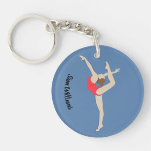 Vrouw Gymnast Sleutelhanger