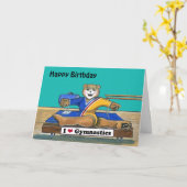 Vrouw Gymnast Verjaardag Kaart (Gele Bloem)