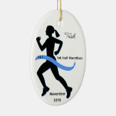 Vrouw Halve Marathon Runner Ornament (Rechts)