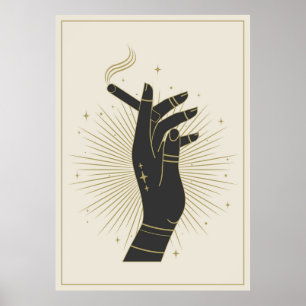 Vrouw hand houdt sigaret vast poster
