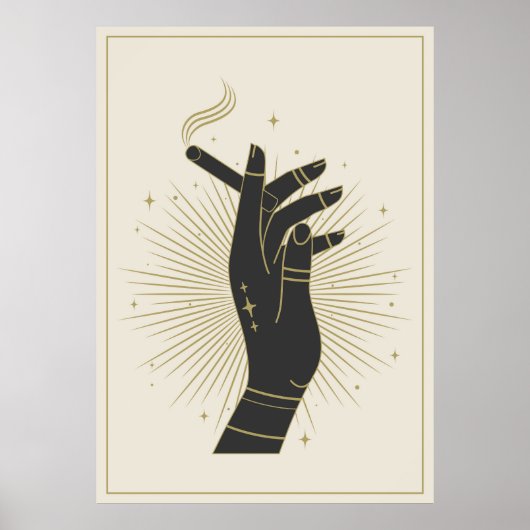 Vrouw hand houdt sigaret vast poster (Voorkant)
