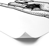 Vrouw-hand-Rocker-gebarentaal Poster (Hoek)