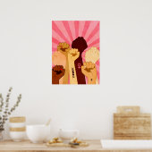 Vrouw handen met vuist opgestaan poster (Keuken)