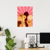 Vrouw handen met vuist opgestaan poster (Thuiskantoor)