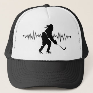 vrouw hockey player hartslag trucker pet