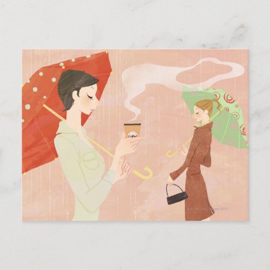 Vrouw Holding koffie Briefkaart (Voorkant)