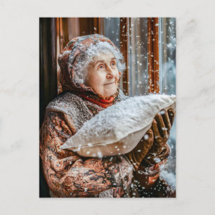 Vrouw Holle Schudt Sneeuw uit de Lucht Briefkaart