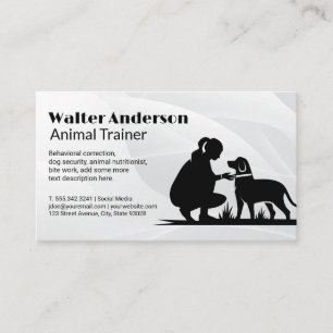 Vrouw Hondentrainer Dierenservices Visitekaartje