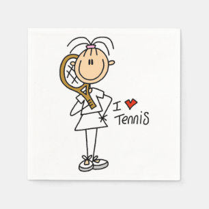 Vrouw I Love Tennis Paper Napkins Servet