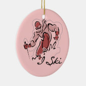 Vrouw I Ski T shirten en cadeaus Keramisch Ornament (Rechts)