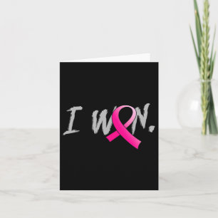 Vrouw I Won Breast Cancer Awareness Pink Ribbon Su Kaart