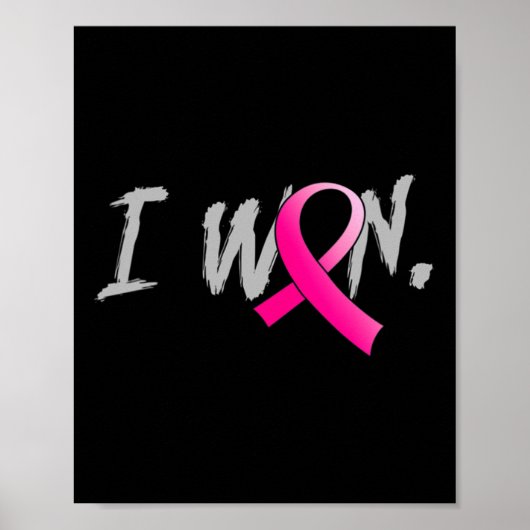 Vrouw I Won Breast Cancer Awareness Pink Ribbon Su Poster (Voorkant)