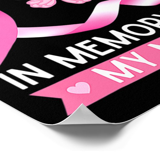 Vrouw Ik Draag roze ter nagedachtenis aan mijn moe Poster (Hoek)