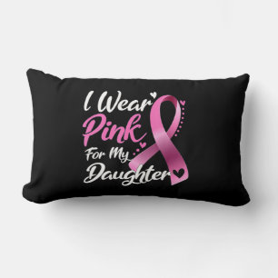 Vrouw Ik Draag roze voor mijn dochter borstkanker. Kussen