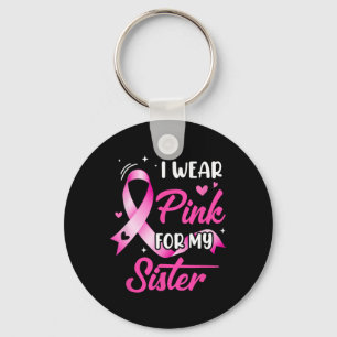 Vrouw Ik Draag roze voor mijn zus borstkanker prij Sleutelhanger