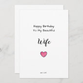 Vrouw ik mis je romantische hart verjaardagskaart kaart (Voorkant / Achterkant)