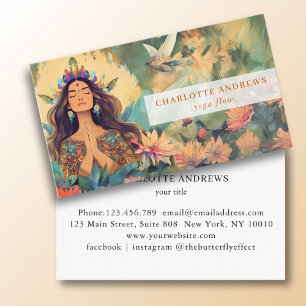 Vrouw Illustratie Energie Genezer Reiki Spiritueel Visitekaartje