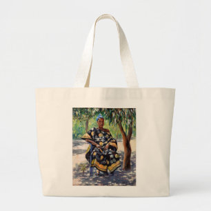 Vrouw in 2004 grote tote bag