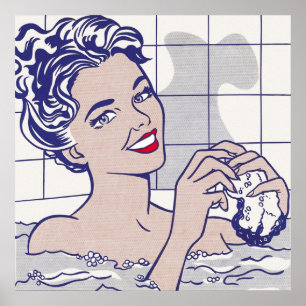 Vrouw in Bath door Roy Lichtenstein Poster