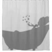 Vrouw in Bathtub Silhouette Douchegordijn (Voorkant)