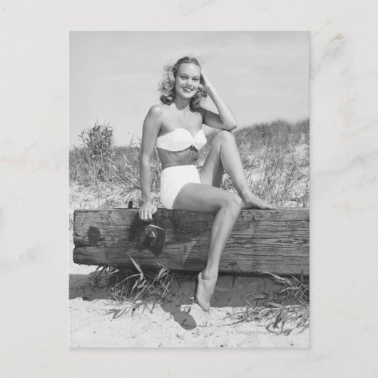Vrouw in Bikini Briefkaart (Voorkant)