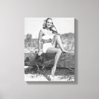 Vrouw in Bikini Canvas Afdruk
