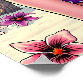 Vrouw in Bikini en Bandanna op het strand Poster (Hoek)