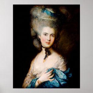 Vrouw in Blauw door Thomas Gainsborough Poster