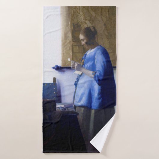 Vrouw in Blauw, Johannes Vermeer Badhanddoek (Badhanddoek)