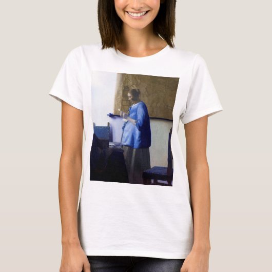 Vrouw in Blauw, Johannes Vermeer T-shirt (Voorkant)